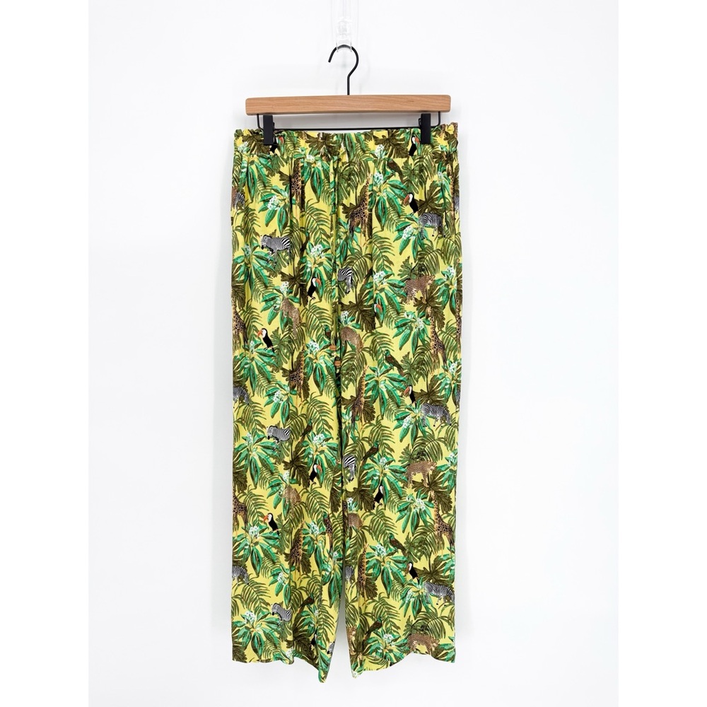 Jane and Delancey Safari Jungle Animal Print Straight Leg Casual Pants Large